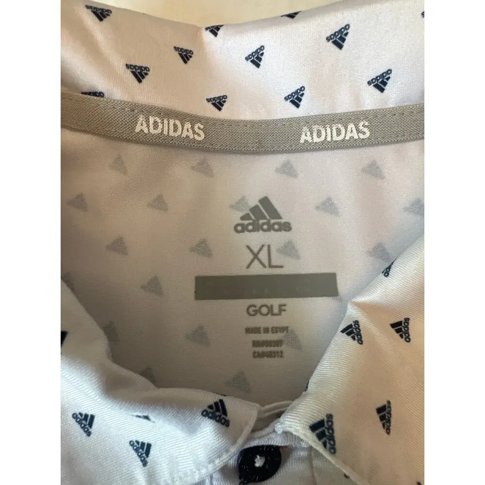 Adidas Golf Men XL Ultimate365 Polo Shirt White Allover Print ADVR0794